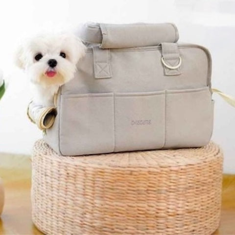 sac de tranport chien le chill pup gris