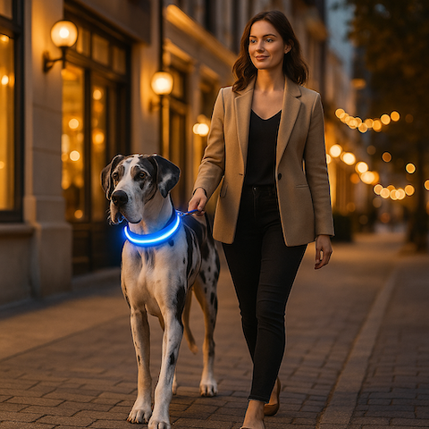 collier-chien-luminignt-bleu